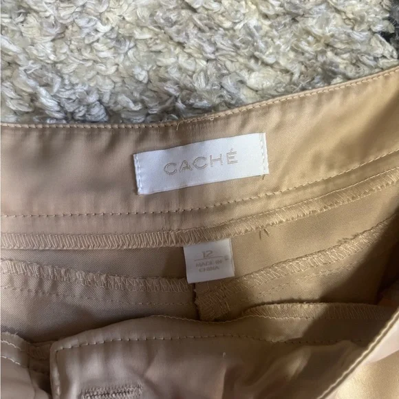 Cache Satin Wide Leg Cargo Pants - Cream - Picture 3 of 11